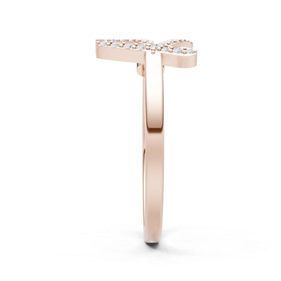 Dainty Initial Letter Birthstone Open Ring – K