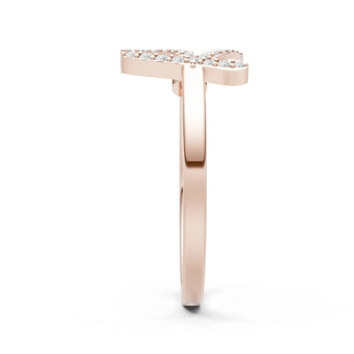 Dainty Initial Letter Birthstone Open Ring – K