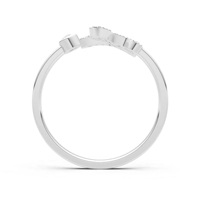 Dainty Initial Letter Birthstone Open Ring – L