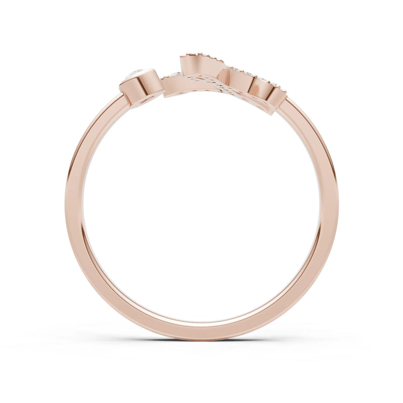 Dainty Initial Letter Birthstone Open Ring – L