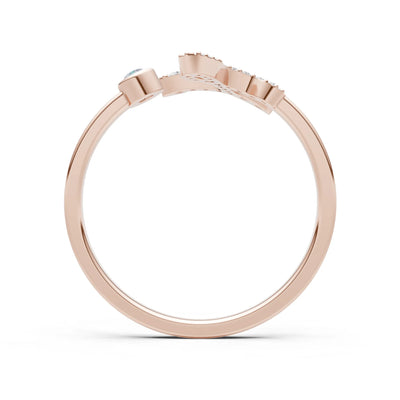 Dainty Initial Letter Birthstone Open Ring – L