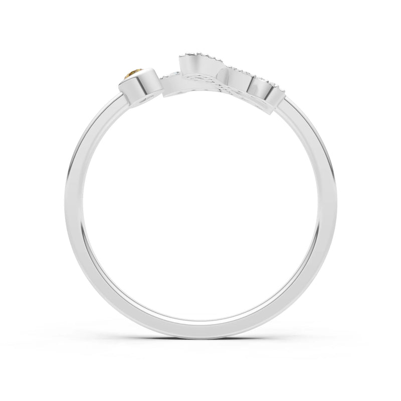 Dainty Initial Letter Birthstone Open Ring – L