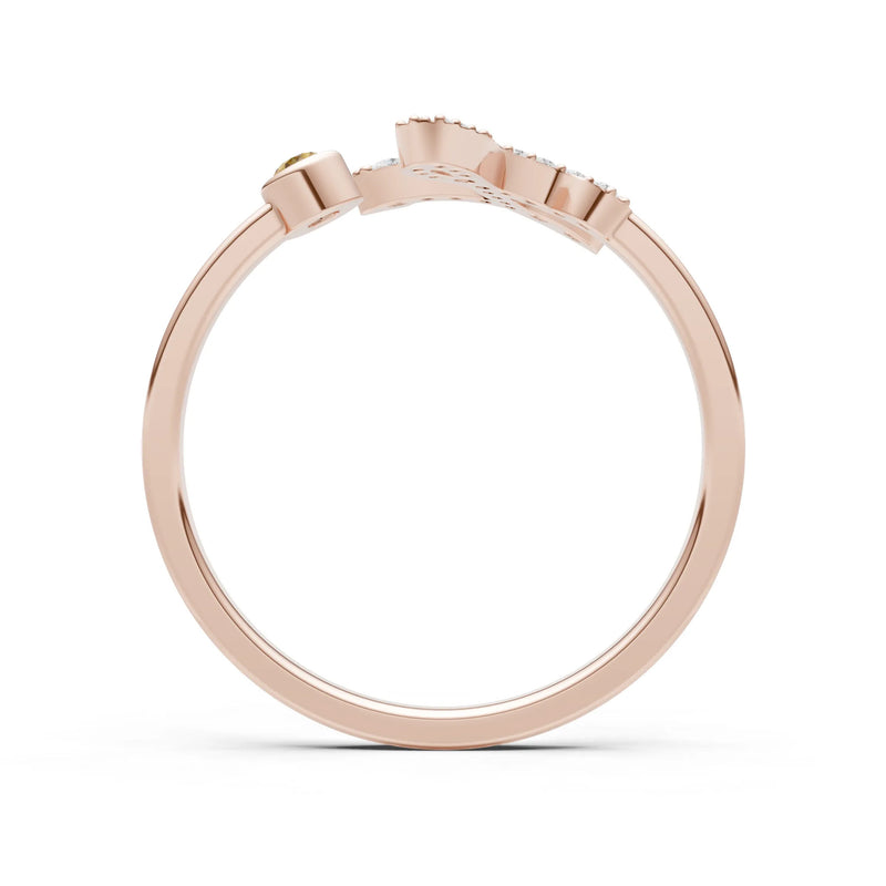 Dainty Initial Letter Birthstone Open Ring – L