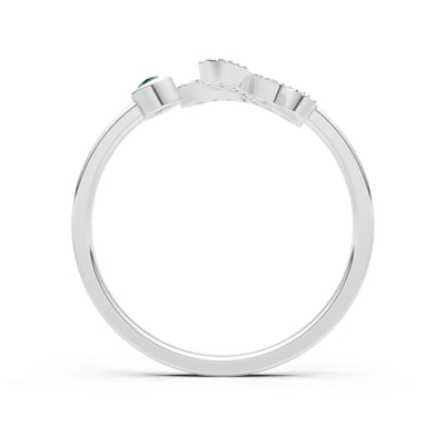 Dainty Initial Letter Birthstone Open Ring – L