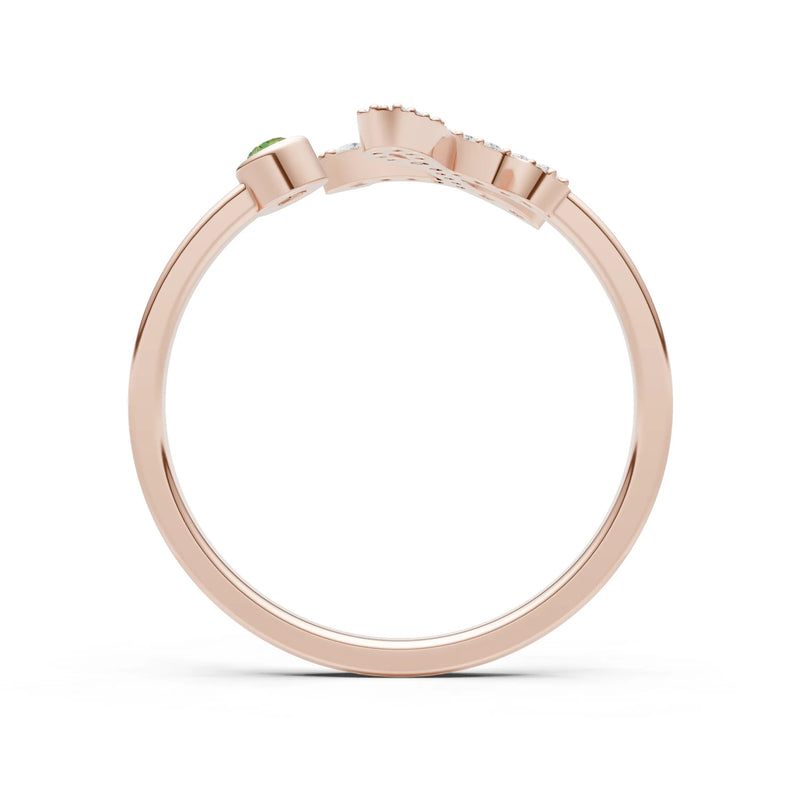 Dainty Initial Letter Birthstone Open Ring – L