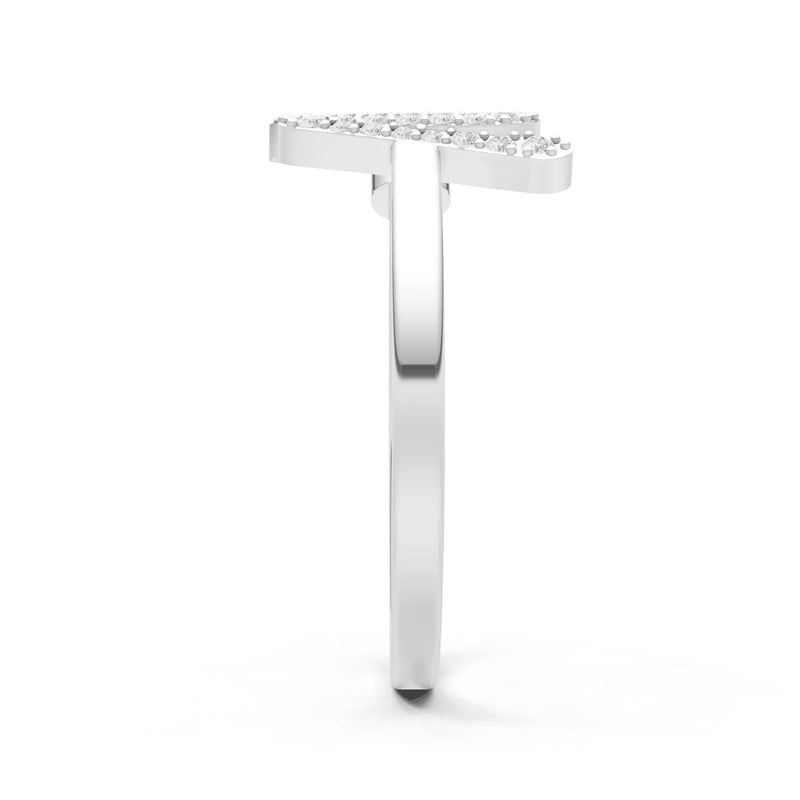 Dainty Initial Letter Birthstone Open Ring – N