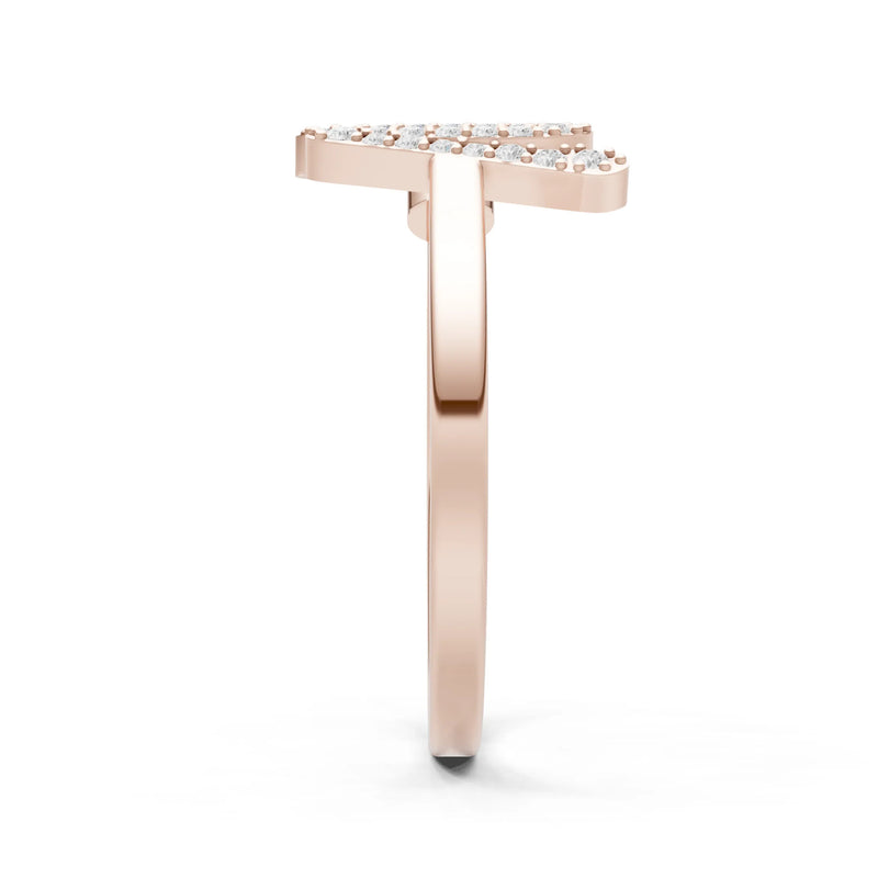 Dainty Initial Letter Birthstone Open Ring – N