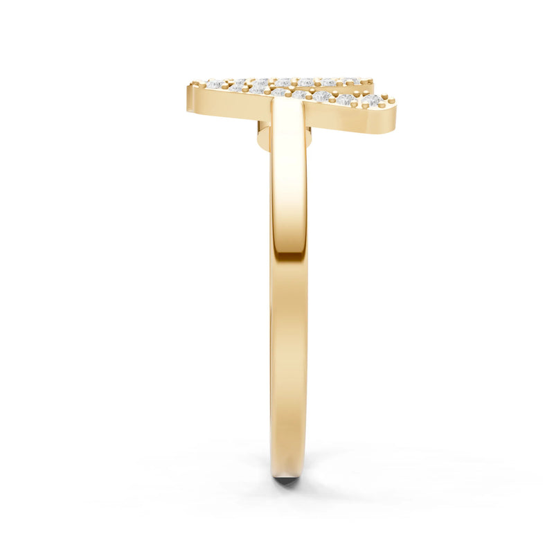 Dainty Initial Letter Birthstone Open Ring – N