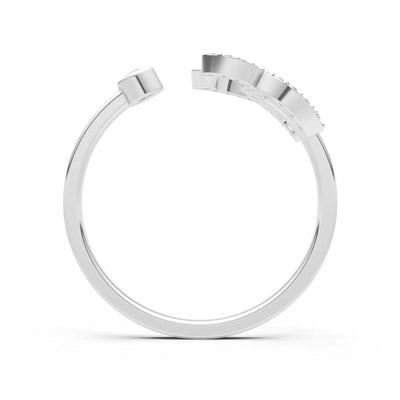 Dainty Initial Letter Birthstone Open Ring – X