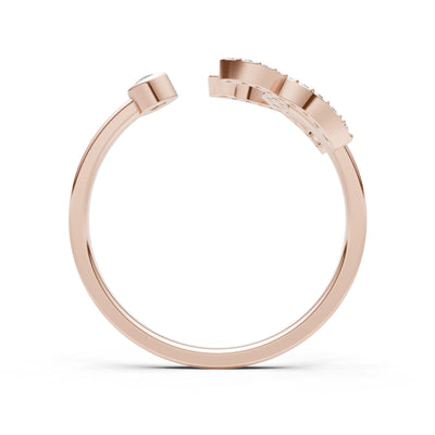 Dainty Initial Letter Birthstone Open Ring – X