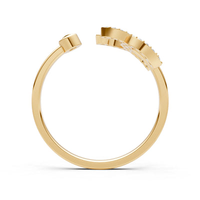 Citrine Dainty Initial Letter Birthstone Open Ring – X