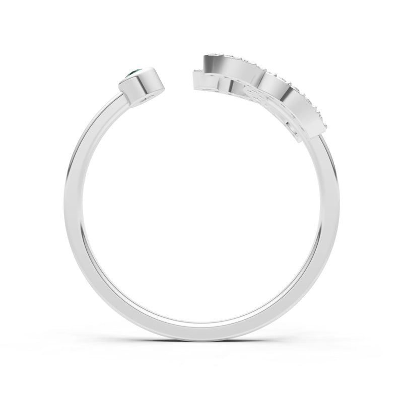 Dainty Initial Letter Birthstone Open Ring – X