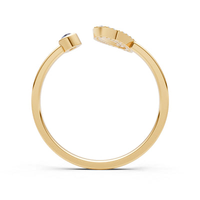 Dainty Initial Letter Birthstone Open Ring – O