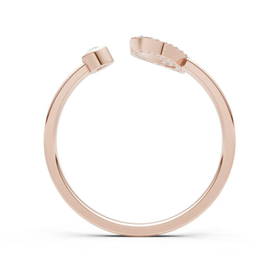 Dainty Initial Letter Birthstone Open Ring – O