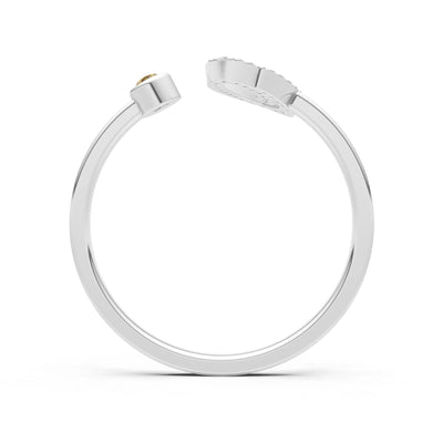 Dainty Initial Letter Birthstone Open Ring – O