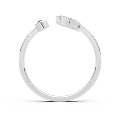 Dainty Initial Letter Birthstone Open Ring – O