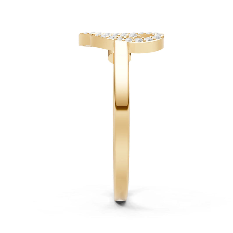 Dainty Initial Letter Birthstone Open Ring – O