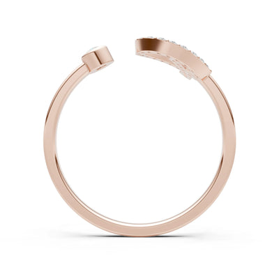 Dainty Initial Letter Birthstone Open Ring – P