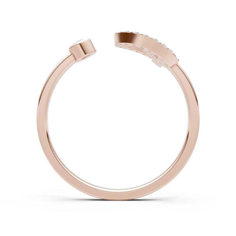 Dainty Initial Letter Birthstone Open Ring – P