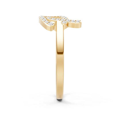 London Blue Topaz Dainty Initial Letter Birthstone Open Ring – P