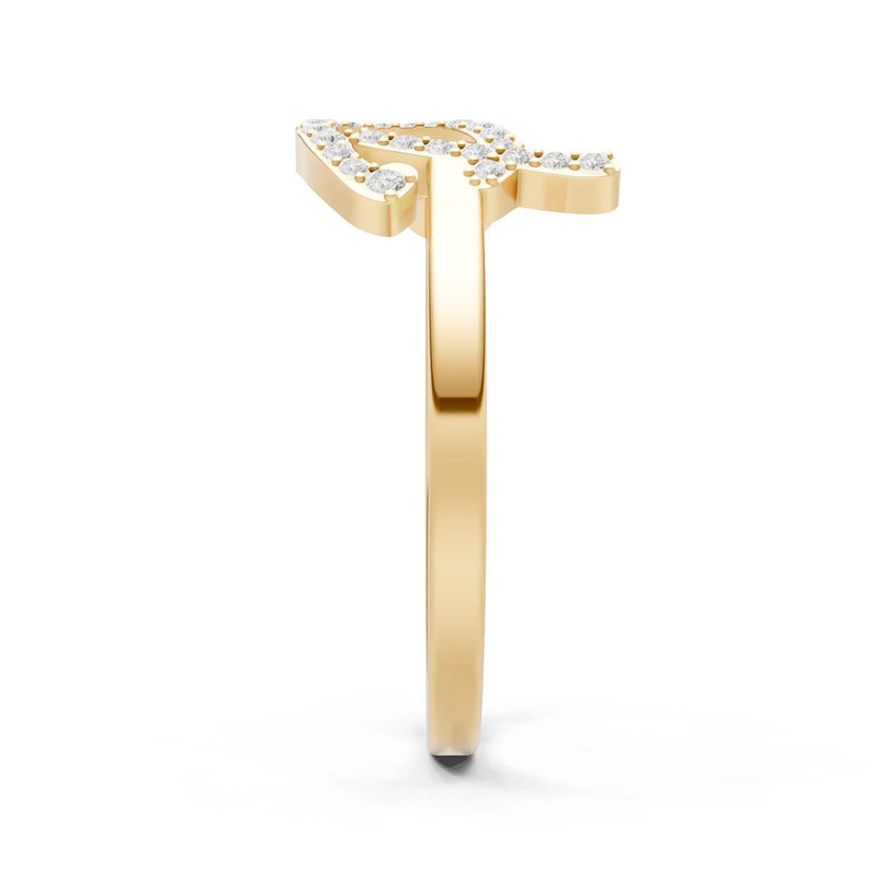 London Blue Topaz Dainty Initial Letter Birthstone Open Ring – P