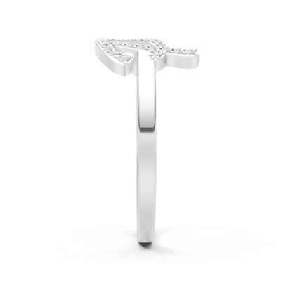 London Blue Topaz Dainty Initial Letter Birthstone Open Ring – P