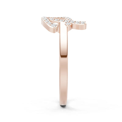 London Blue Topaz Dainty Initial Letter Birthstone Open Ring – P