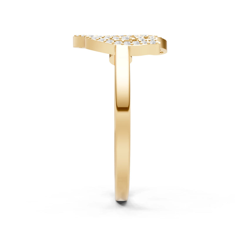 Dainty Initial Letter Birthstone Open Ring – Q