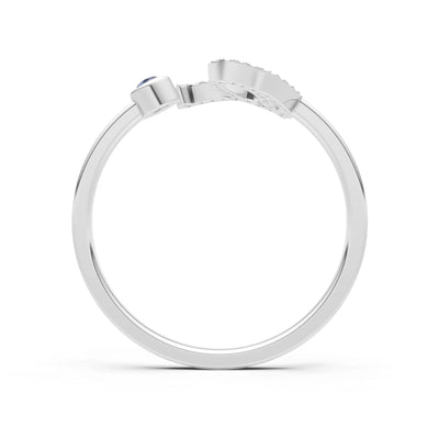 Dainty Initial Letter Birthstone Open Ring – Q