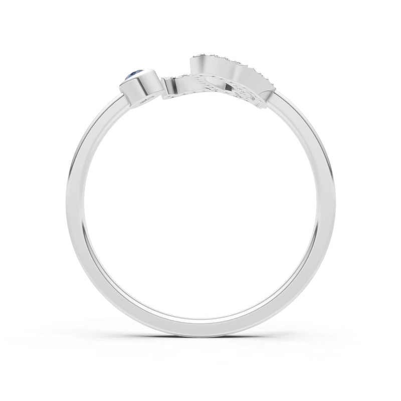 Dainty Initial Letter Birthstone Open Ring – Q