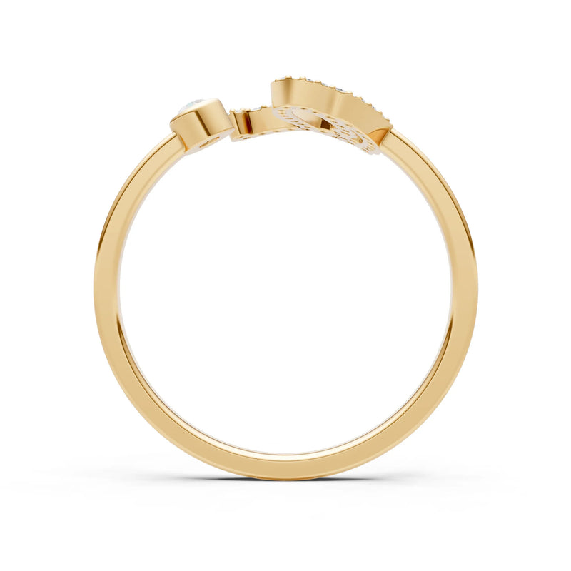 Dainty Initial Letter Birthstone Open Ring – Q