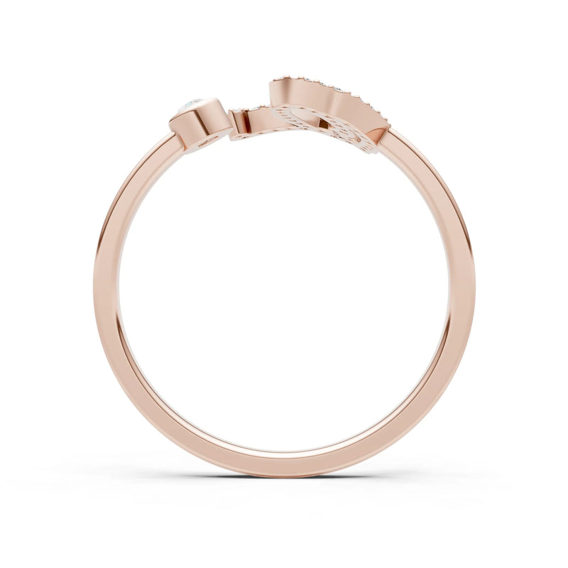 Dainty Initial Letter Birthstone Open Ring – Q