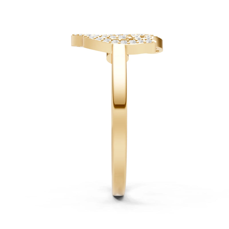 Dainty Initial Letter Birthstone Open Ring – Q