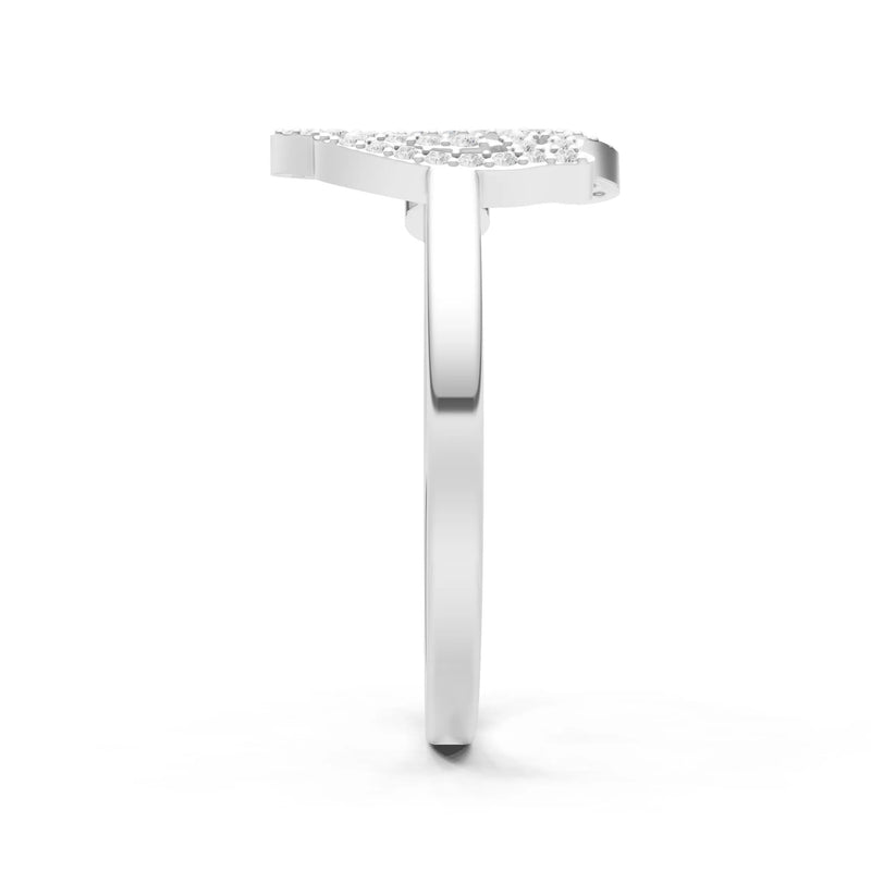 Dainty Initial Letter Birthstone Open Ring – Q