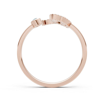 Dainty Initial Letter Birthstone Open Ring – Q