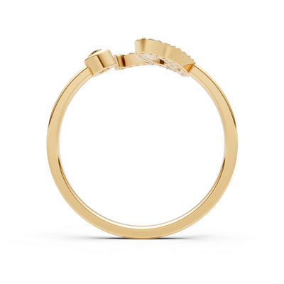 Citrine Dainty Initial Letter Birthstone Open Ring – Q