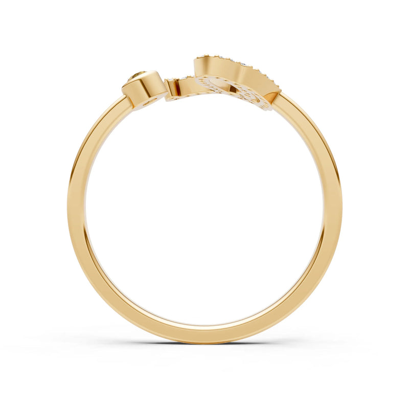 Citrine Dainty Initial Letter Birthstone Open Ring – Q