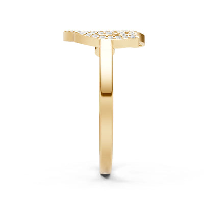 Citrine Dainty Initial Letter Birthstone Open Ring – Q