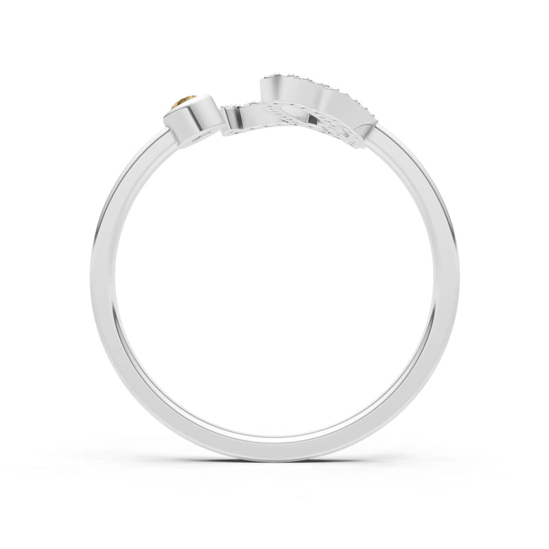 Citrine Dainty Initial Letter Birthstone Open Ring – Q