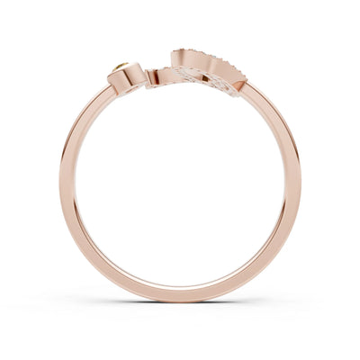 Dainty Initial Letter Birthstone Open Ring – Q