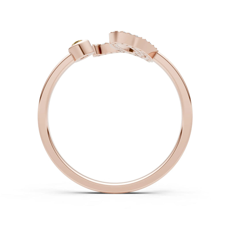 Dainty Initial Letter Birthstone Open Ring – Q
