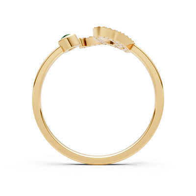 Dainty Initial Letter Birthstone Open Ring – Q