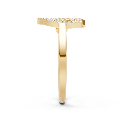 Dainty Initial Letter Birthstone Open Ring – Q