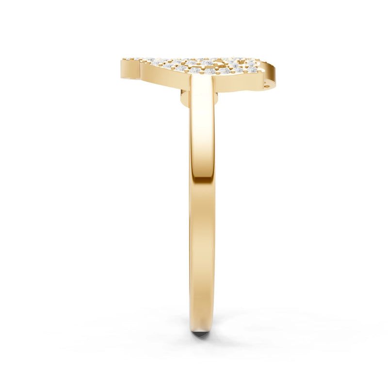 Dainty Initial Letter Birthstone Open Ring – Q