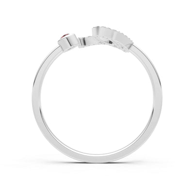 Dainty Initial Letter Birthstone Open Ring – Q