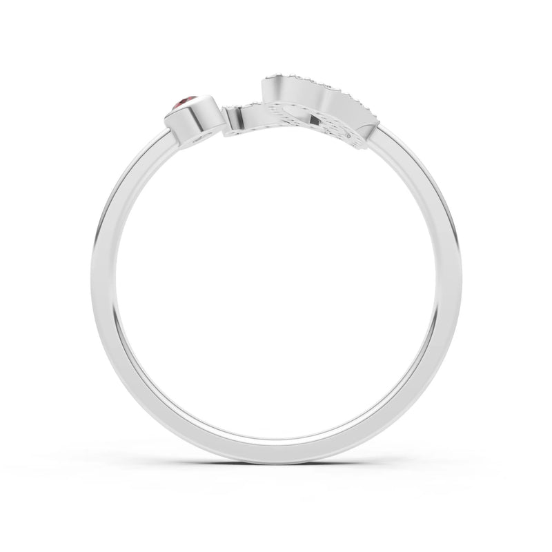 Dainty Initial Letter Birthstone Open Ring – Q