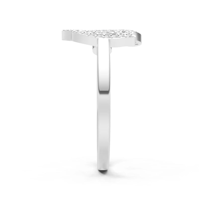 Dainty Initial Letter Birthstone Open Ring – Q