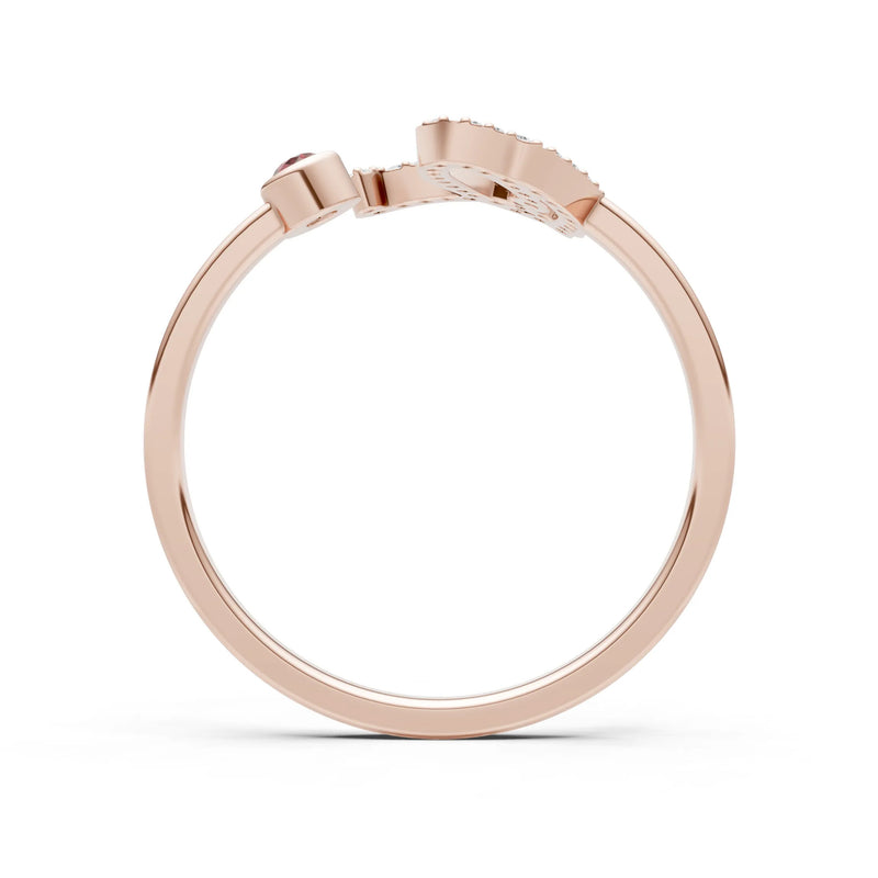 Dainty Initial Letter Birthstone Open Ring – Q