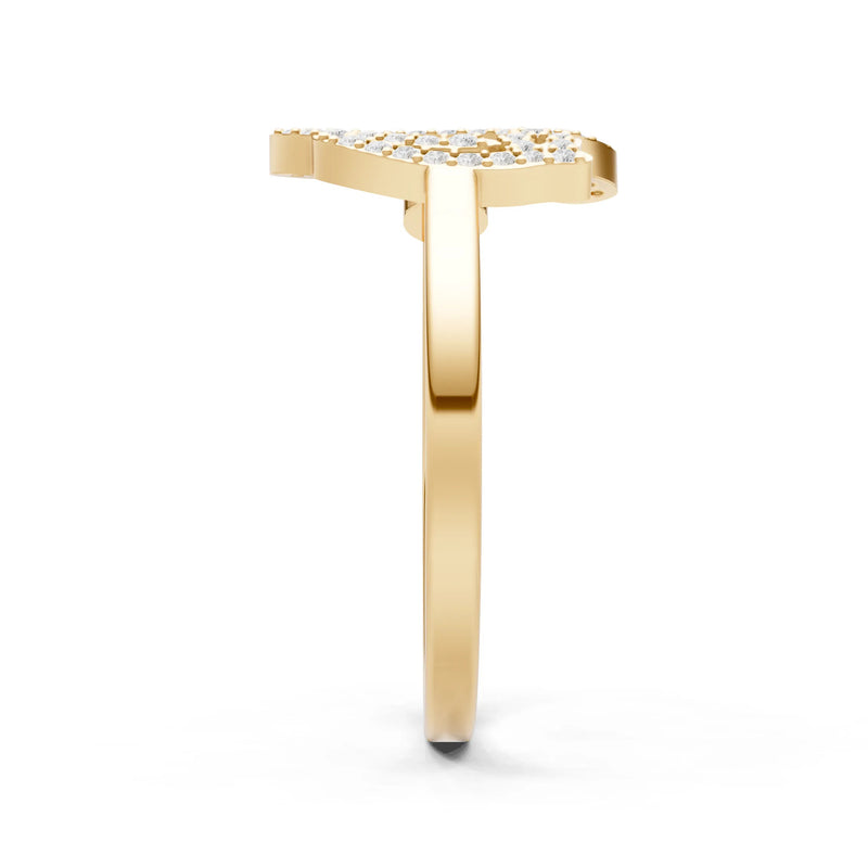 Dainty Initial Letter Birthstone Open Ring – Q