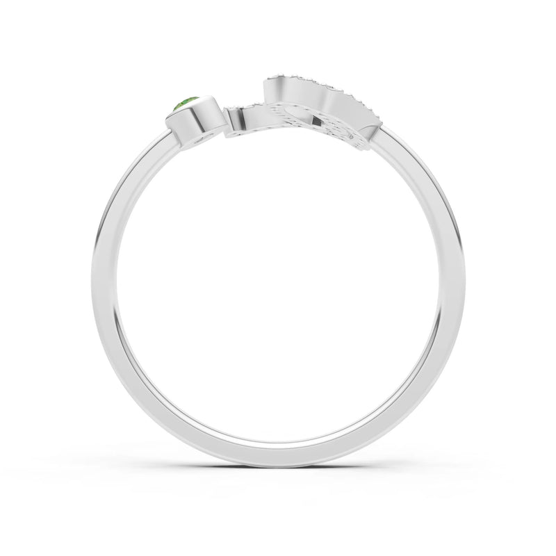 Dainty Initial Letter Birthstone Open Ring – Q